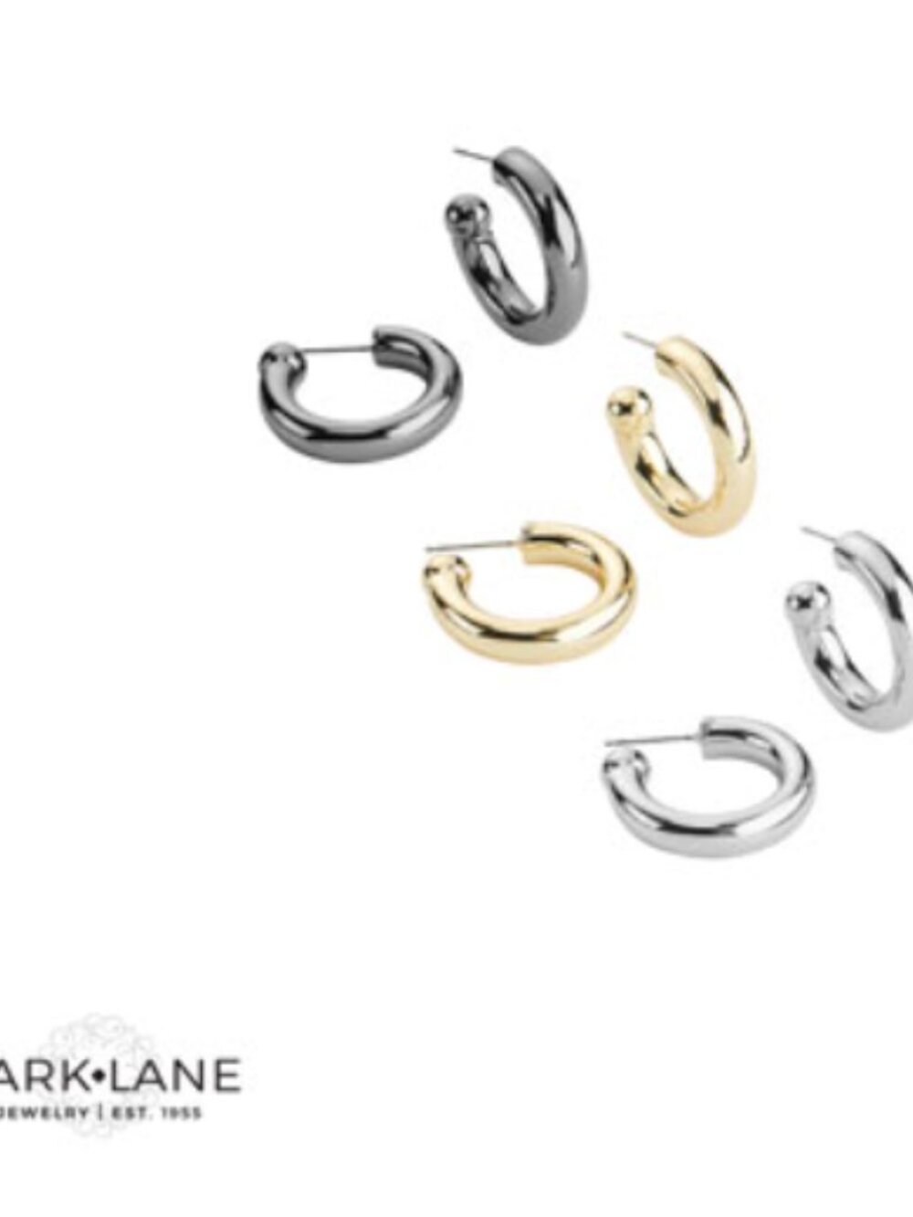 Park Lane Sloan Lightweight Earrings - Set of Three (Gold, Silver, Hematite)